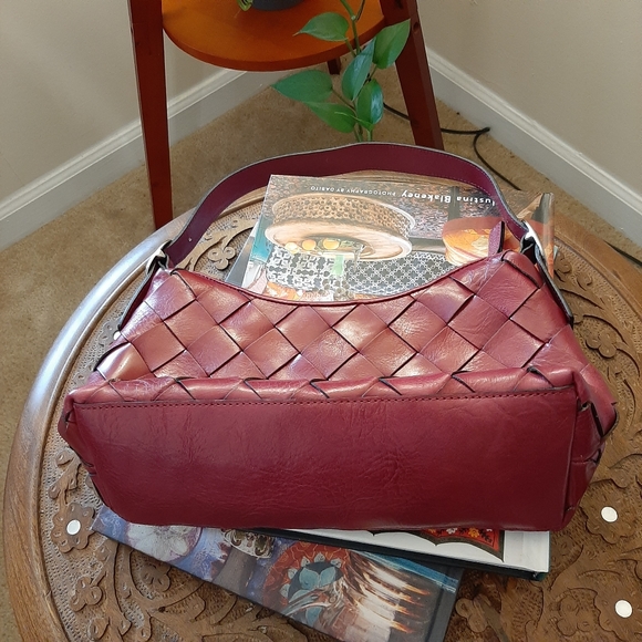 Wilson Leather Red Leather Woven Handbag - Picture 3 of 6